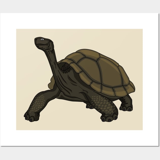 Galapagos land tortoise illustration Wall Art by Cartoons of fun